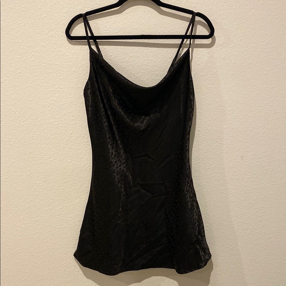 Black Mini Dress with Cowl Neck